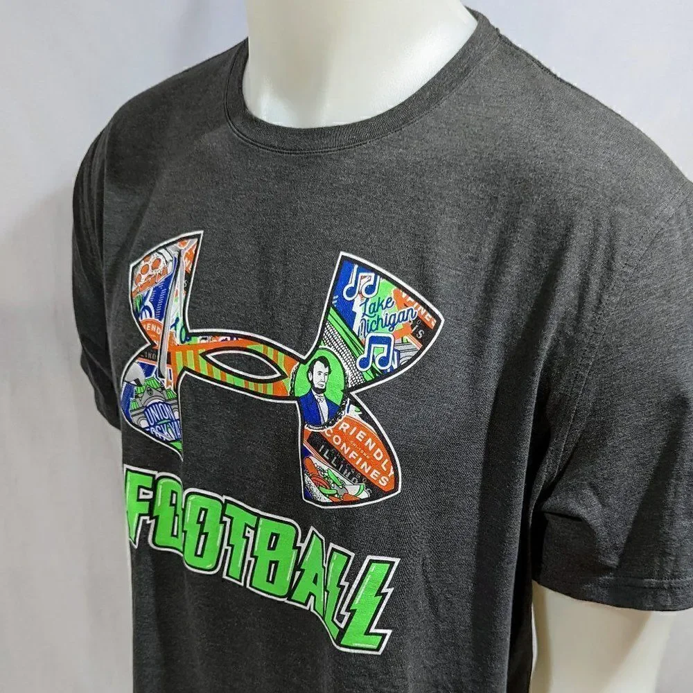 ‎Under armour state of illinois football t shirt Heat Gear